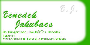benedek jakubacs business card